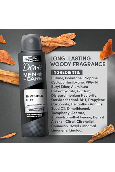 Dove Men Invisible Dry Antiperspirant Spray 150 ml X 3