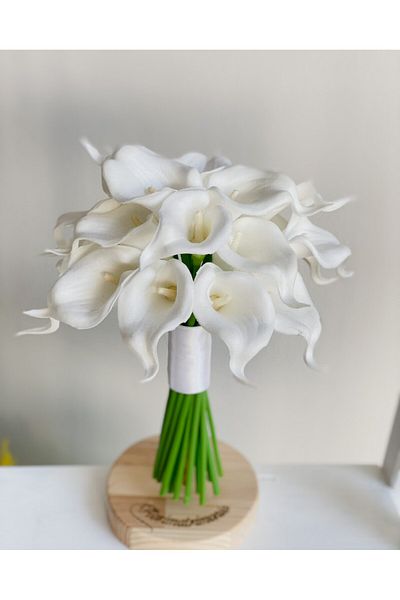 Dekora Çiçek Τεχνητό λουλούδι Wet Real Luxury Gala Flower 8 Branches New Season White