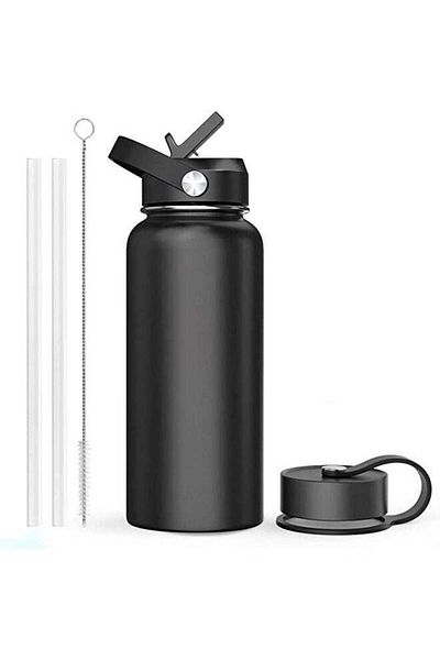 COOYA Water Bottle, 40oz Modern Double Vacuum, Stainless Steel, Jug Leak Proof, for Teenager Adult, Black