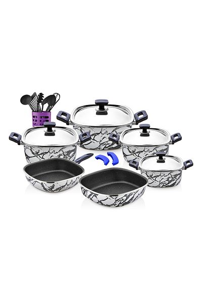 NETLON 19 Piece Granite Square Enamel Set