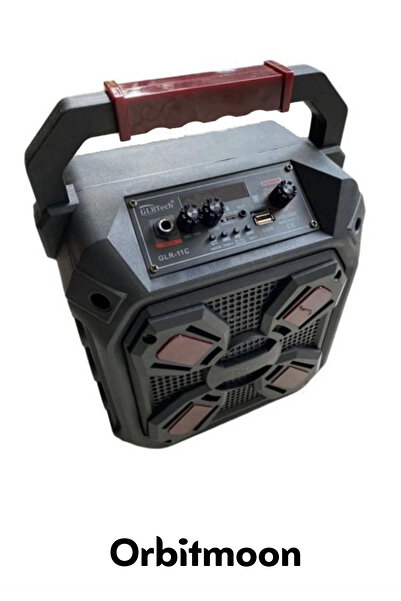 Orbitmoon Profesyonel Yüksek Ses Aux Usb Hafıza Kart Girişli Kablosuz Hoparlör Mikrofon Siyah Karaoke Box