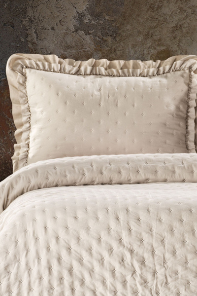 ZEBRACASA LIMA BEJ TEK KİŞİLİK YATAK ÖRTÜSÜ SETİ