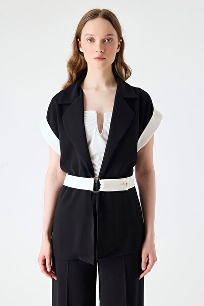 FEVER Kemer detaylı kontrast ceket