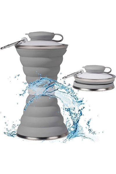 COOYA Collapsible Water Bottle, Leak-Proof, Food-Grade Silicone, BPA-Free, Heat & Cold Resistant