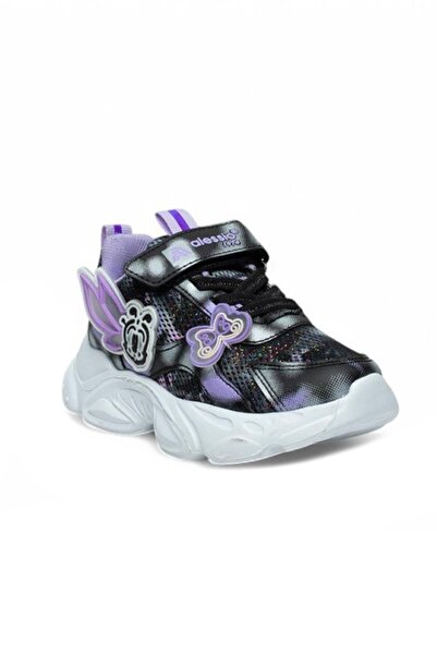 Cakgo Alessio 034-25 Глитерни маратонки за момичета с пеперуди - Лилаво, черн...