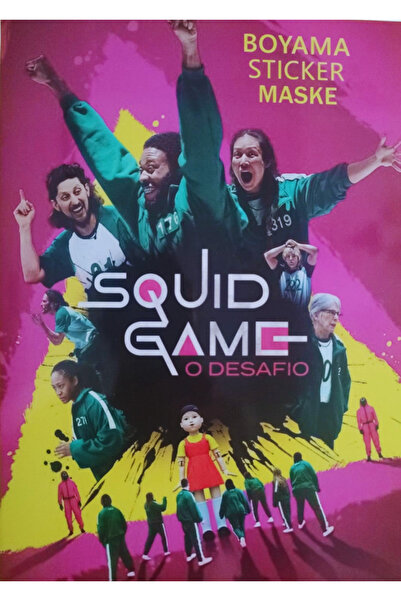 booddie SQUID GAME Boyama Kitabı Stickerlı & Arka Kapak Kesilerek Maskeli ,16...