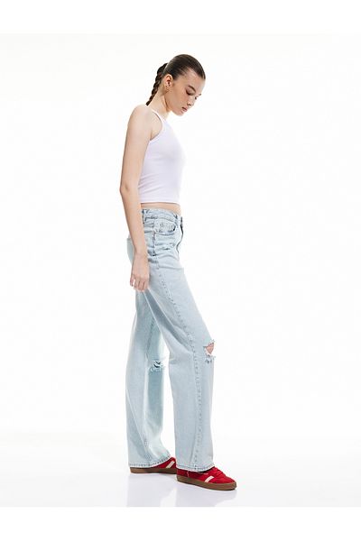 Koton Pantaloni de damă din blugi 5sal40024md Light Indigo