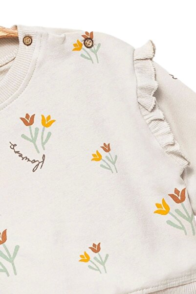 Divonette Kız Bebek Taş Sweatshirt ve Fitilli Tayt - Alt Üst Takım