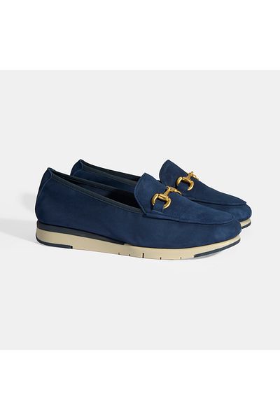 Desa Pantofi casual confortabili din piele intoarsa albastru bleumarin de dama