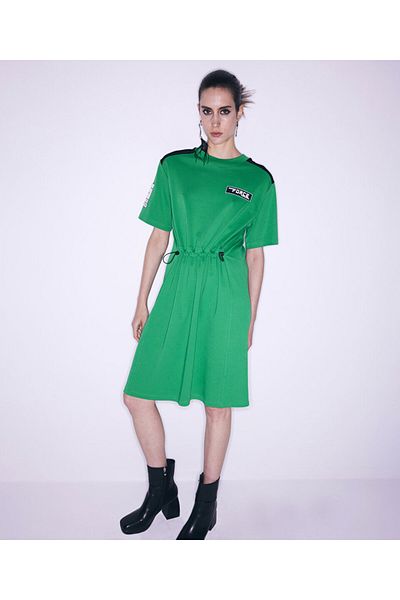 Twist Combed Cotton Patch Dress