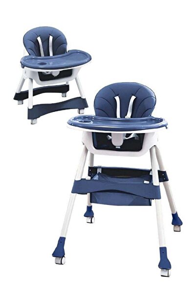 COOYA Blue High Chair, Toddler Seat with Storage Basket and Footrest, Baby Chair for Girls, Boys