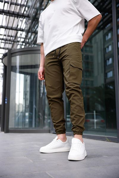 Pobudo Parachute Fabric Khaki Color Men's Trousers
