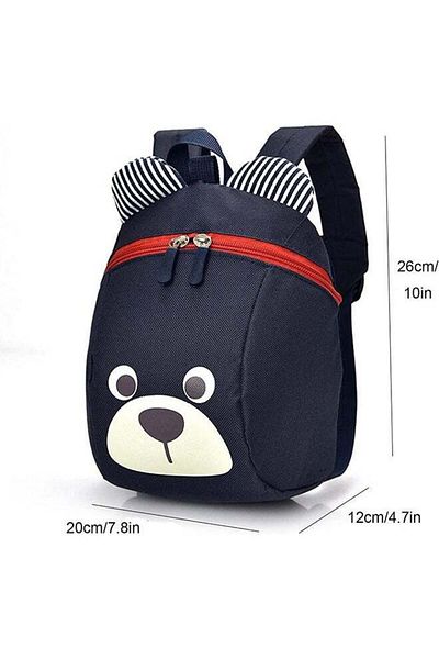 COOYA Bear Toddler Backpack, Cool Cute Cartoon Daypack with Leash, for Age 1-2Y Kids(Blue)