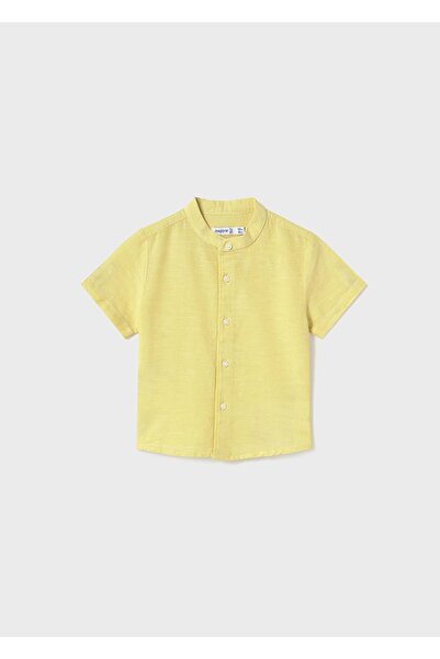 MAYORAL Baby Boy Mao Collar Linen Shirt 1110