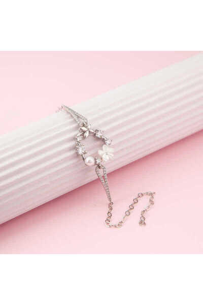 Skygo Gümüş Manolya Çiçeği Kelebek Kadın Bileklik