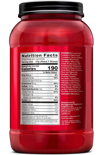 BSN Syntha-6 Ultra Premium Protein Matrix, Whey Protein Powder - Strawberry Milkshake, 2.91 Lbs