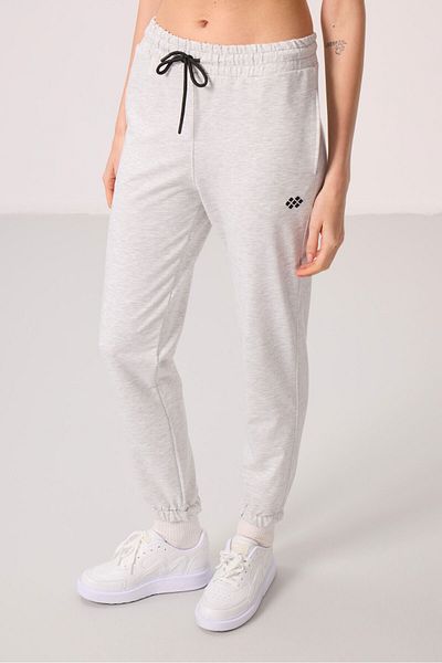TOMMY LIFE Snow Melange Stand Collar Zippered Comfortable Form Women's Tracksuit Tunic Set - 95345