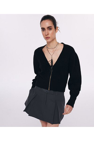 Twist Zippered Cardigan Design