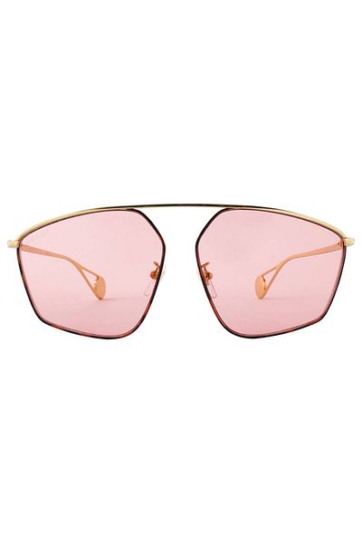 Gucci GUCCI Pink Irregular Ladies Sunglasses