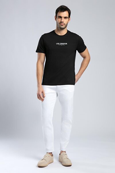 Lee Cooper Чорна чоловіча футболка з круглим коміром 252 LCM 242024 PATRICO Ч...