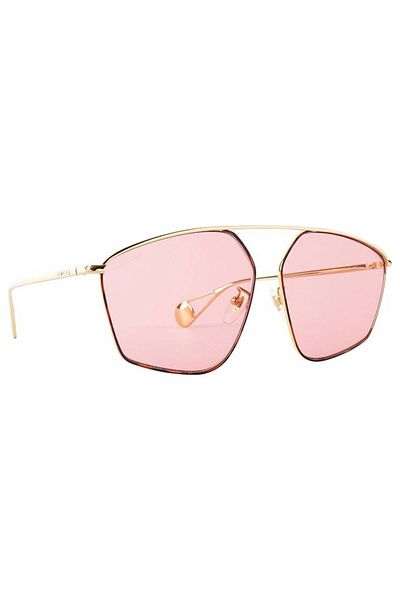 Gucci GUCCI Pink Irregular Ladies Sunglasses