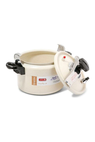ALSAIF Aluminum Granite Pressure Cooker Size: 3 Liter, Color: Pearl White