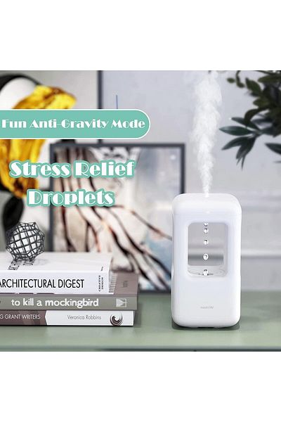 COOYA Ultrasonic Cool Mist Humidifier,Anti-Gravity Water Droplet Reflux,Light and Sleep 2 Modes,Quiet