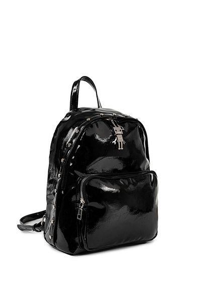Twist Shiny Textured Backpack