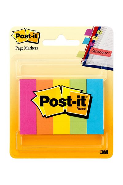 Post-it ® Page Markers 670-5AF, 0.5 in x 1.75 in (12.7 mm x 44.4 mm),100% PEFC, SGSCH-PEFC-COC-110078