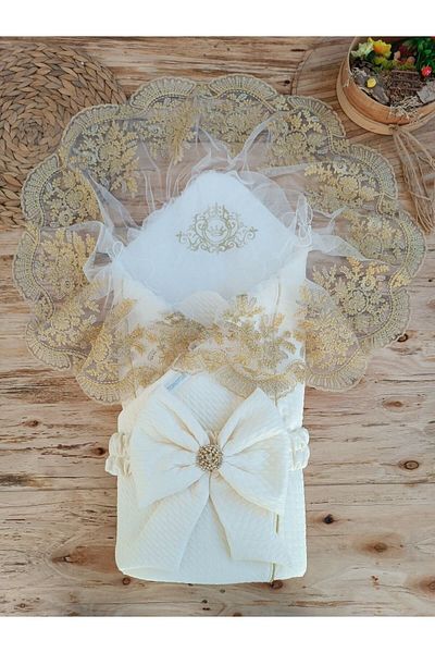 Tomuycuk Baby Blanket Outer Swaddle Lacy Baby Swaddle Unisex Hospital Exit Gift Newborn
