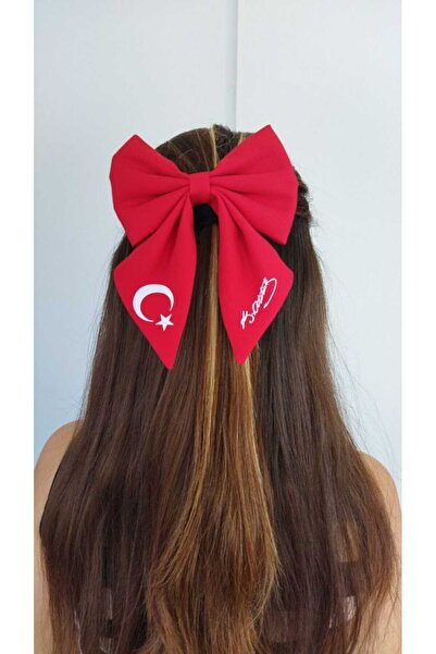 ece müslin إبزيم فتاة مخصص للعيد مع توقيع أتاتورك مناسب للعطلات الرسمية