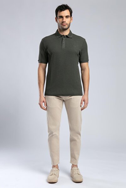 Lee Cooper Tylen Erkek %100 Pamuk Polo Yaka T-Shirt Olive