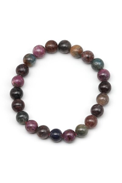 Alibaba Doğaltaş Yakut-Safir Doğal Taş Bileklik 8 mm Küre Kesim