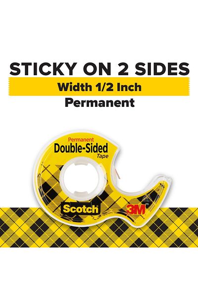 Scotch ® Double Sided Tape 136, 1/2 in x 250 in (12.7 mm x 6.3 m)