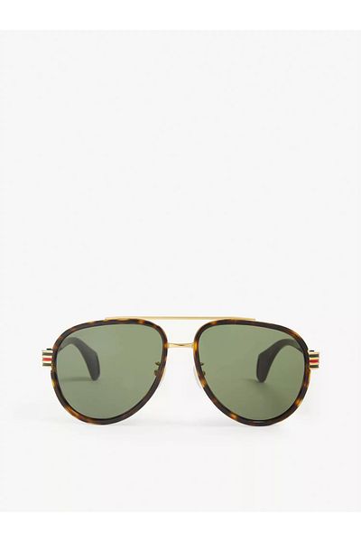Gucci GUCCI Green Pilot Men's Sunglasses