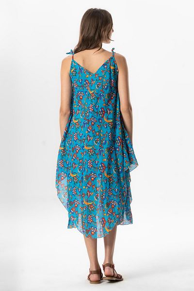 Eliş Şile Bezi Rochie Afrodita Midi - Turcoaz 6221 Colectia Scandal