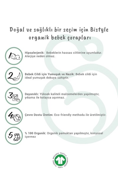 Bistyle Bistyle Baby Girl Organic Basic Long Sock