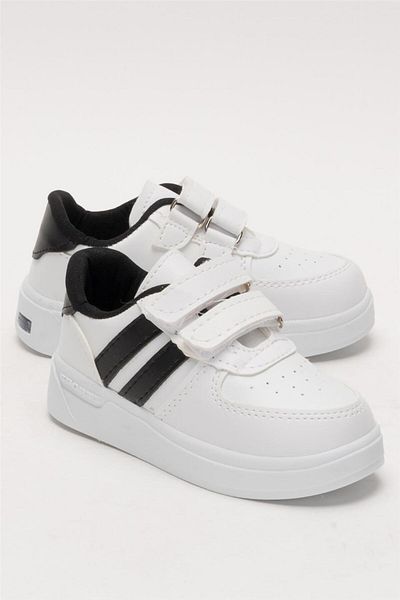 Liger Lighted Unisex Comfortable Lightweight Children's Sports Shoes White - Black