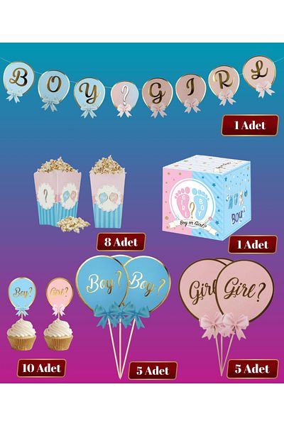 Big Party 30 Piece Gender Party Set