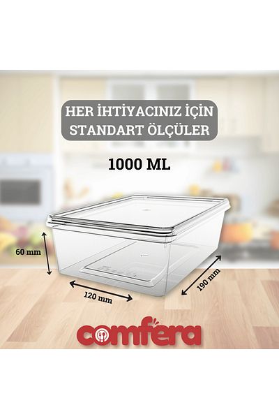 BAGER MARKET Comfera 10 Pieces 1 L 10 Pieces 2 L Self-Covered Icebox Storage Container, Diffrizer Organizer