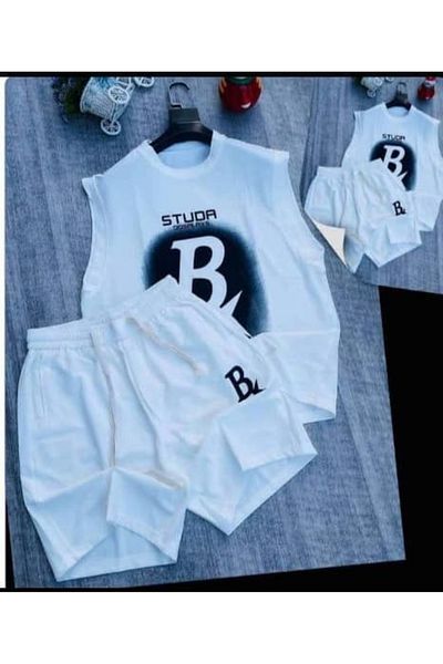 LUNAVISTA Men's Casual Round Neck Letter Printed Sleeveless T-Shirt & Comfortable Shorts