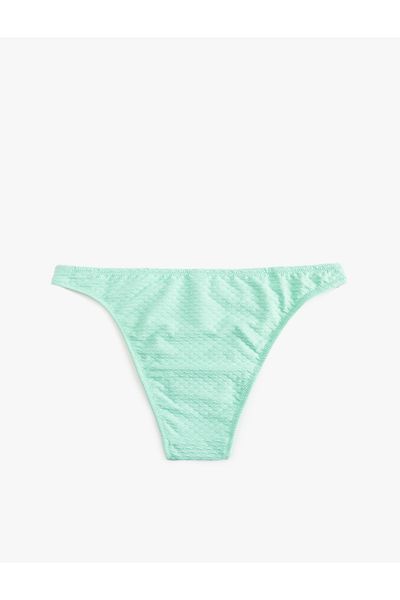 Koton Textured Bikini Bottom with Accessory Detail