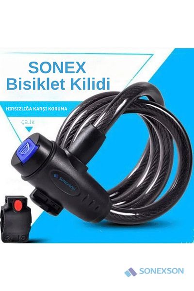 SONEX Steel Lock with Key Bicycle Motorcycle Security Lock Baby Stroller 80 cm