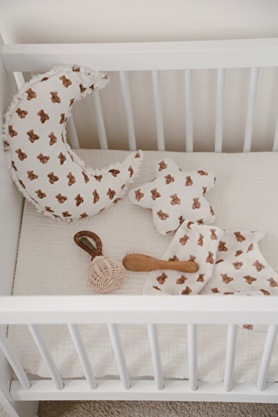 DoDo'S Baby Sevimli Ayıcık Teddy Desenli Destek Yastığı ve Uyku Arkadaşı Oda Aksesuarı