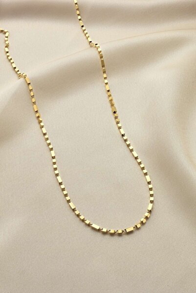 Uşaklıhafız kuyumculuk 14 Ayar Altın Geometrik Minimal Kadın Zincir Kolye