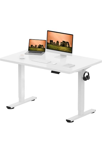 Mahmayi FlexiSpot Ergonomic Electric Standing Desk 120x75 cm Sturdy and Durable Desk - Premium White