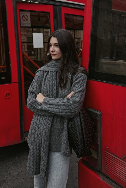 Fahhar سترة منقوشة بشعر أنثراسايت