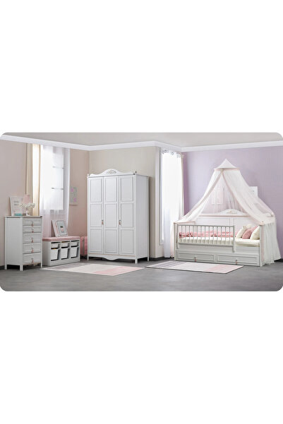 Lajivert Alya Çocuk Odası (3 Kapaklı Dolap(Aynasız) + 90*200 Montessori + Yük...