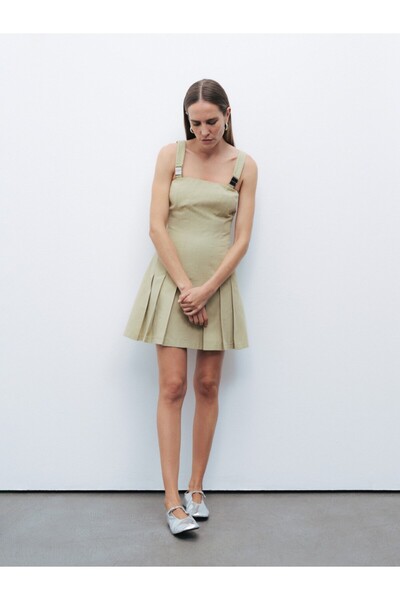 Nocturne Pileli Mini Elbise