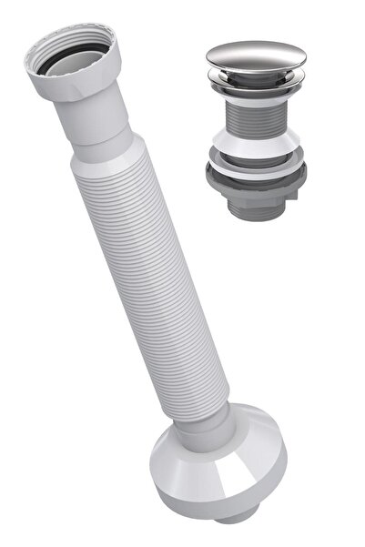 Monavit Çelik Kapaklı Abs Klik Klack Lavabo Süzgeci Ve Ø32 Sifon